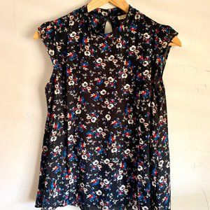 Lily White Floral Sleeveless Blouse XSmall